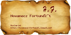 Hovanecz Fortunát névjegykártya